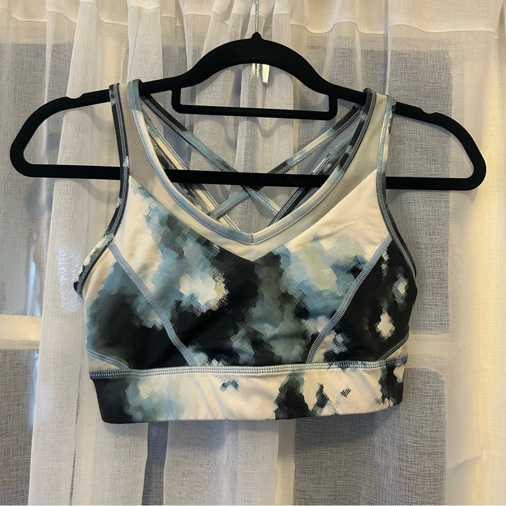 Lululemon Strappy Blue Tie Dye Sports Bra Sz 6 - Picture 4 of 6